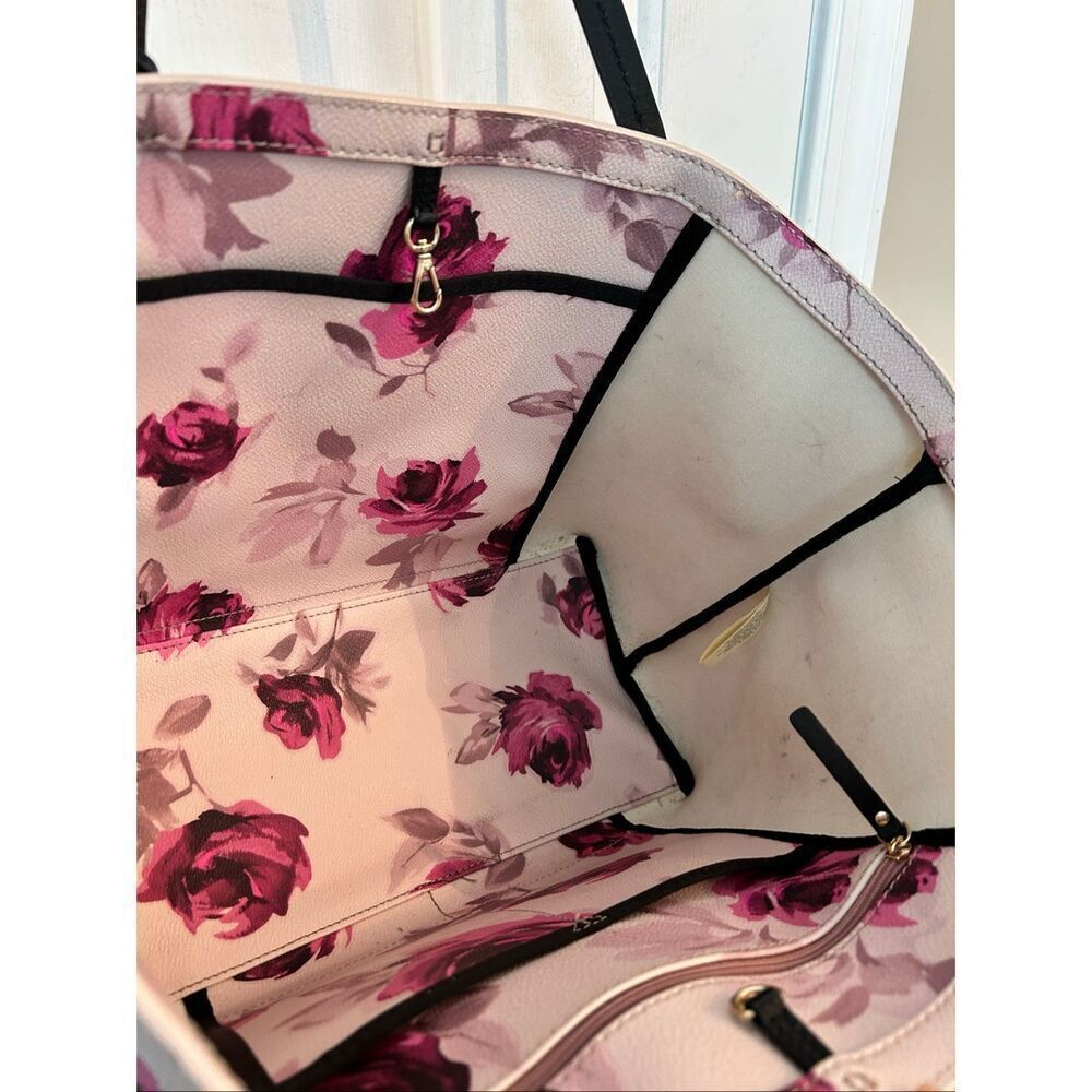 Kate Spade New York Hawthorne Lane Pink Roses Ryan Tote Purse Bag - Picture 6 of 10